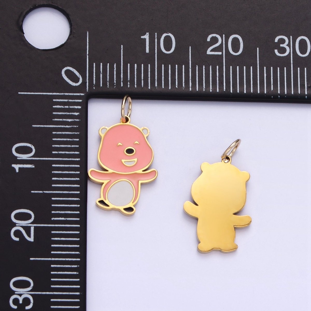 Stainless Steel Pink Beaver Charm Enamel Animal Kids Jewelry Pendant | P1006