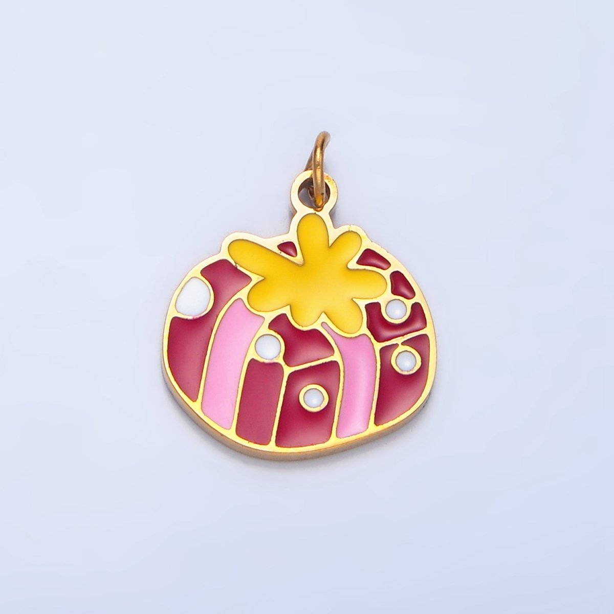 Stainless Steel Presents Gift Enamel Christmas Holiday Charm | P1515