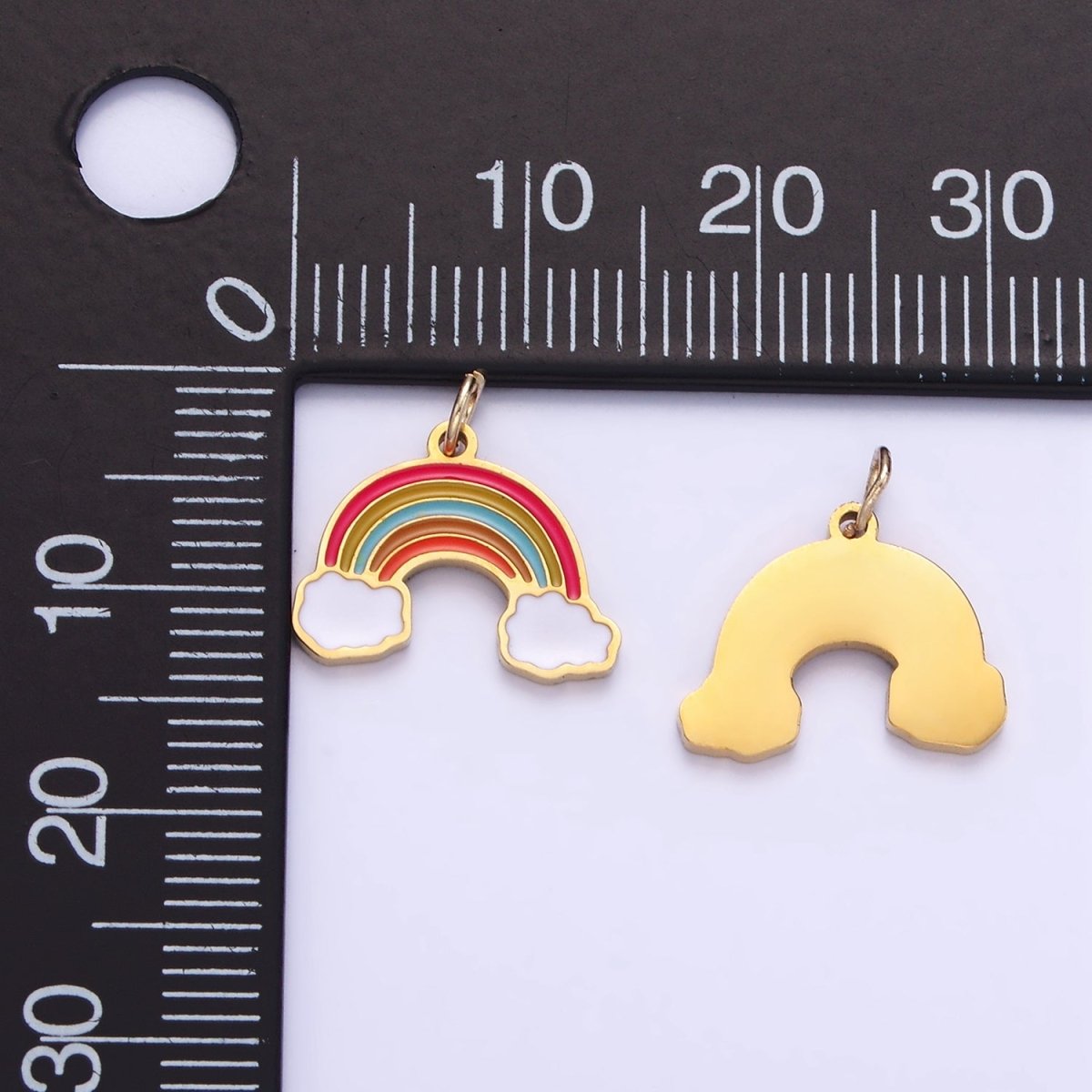 Stainless Steel Rainbow Charm Enamel Clouds Kids Jewelry Pendant | P1004