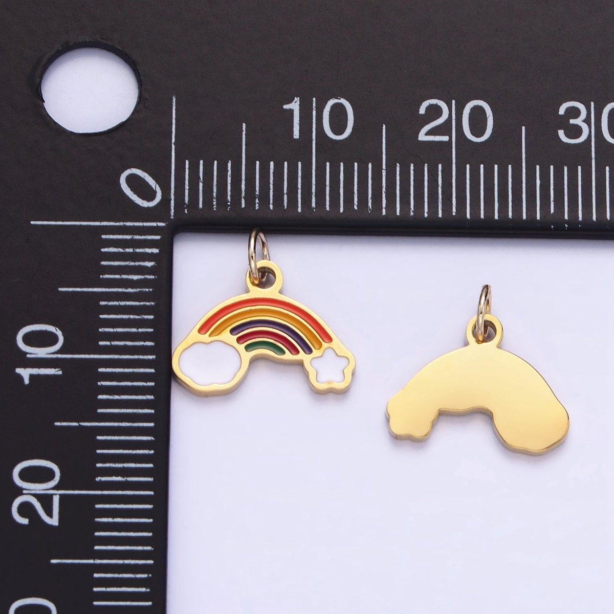 Stainless Steel Rainbow Charm Enamel Clouds Kids Jewelry Pendant | P1005