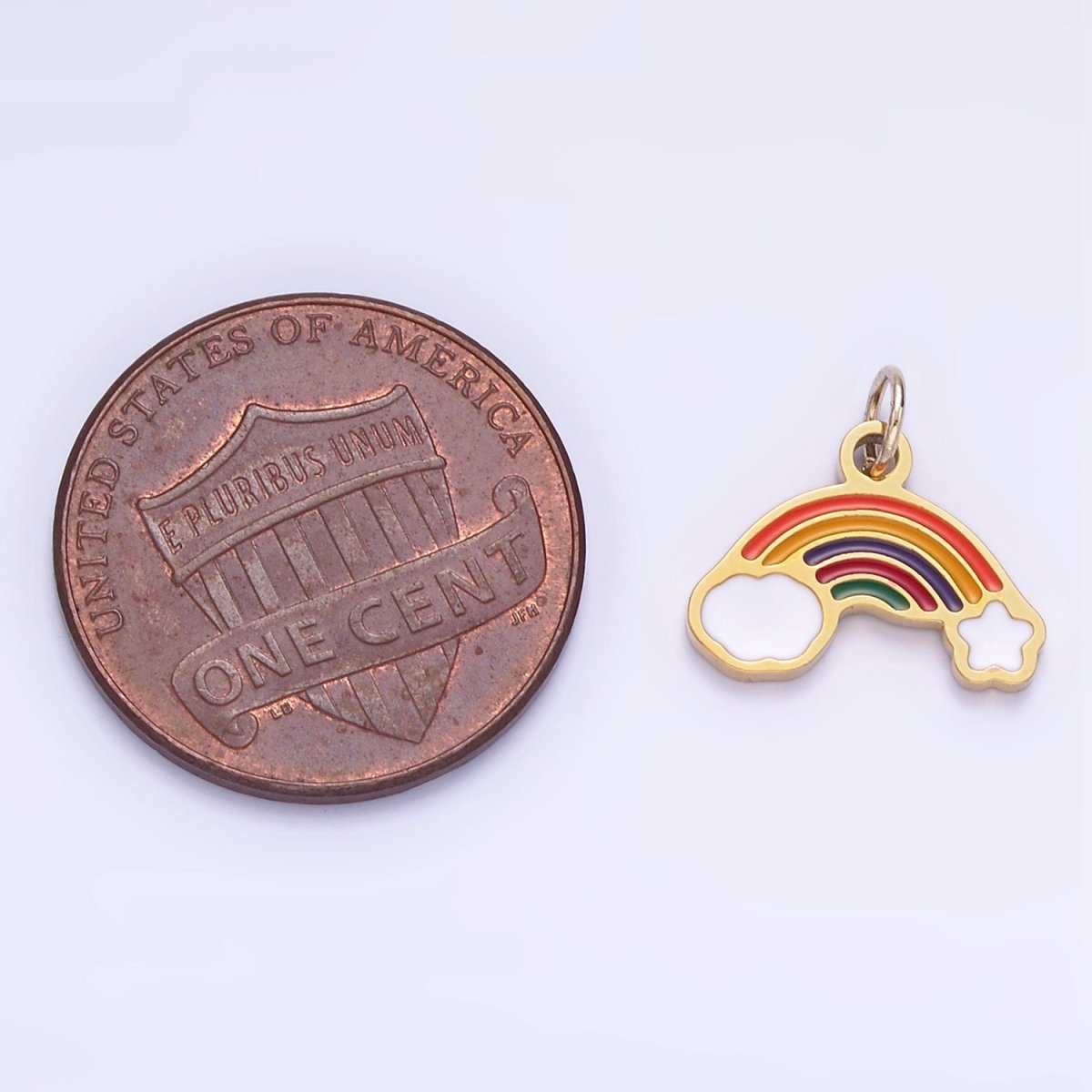 Stainless Steel Rainbow Charm Enamel Clouds Kids Jewelry Pendant | P1005