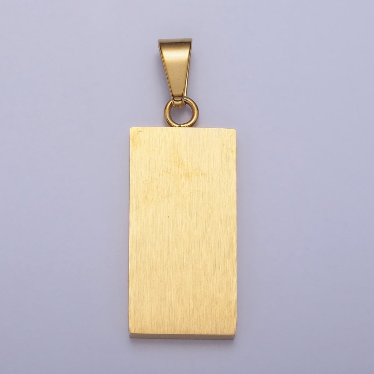 Stainless Steel Rectangular Black Matte Tag Pendant in Gold & Silver | P1100