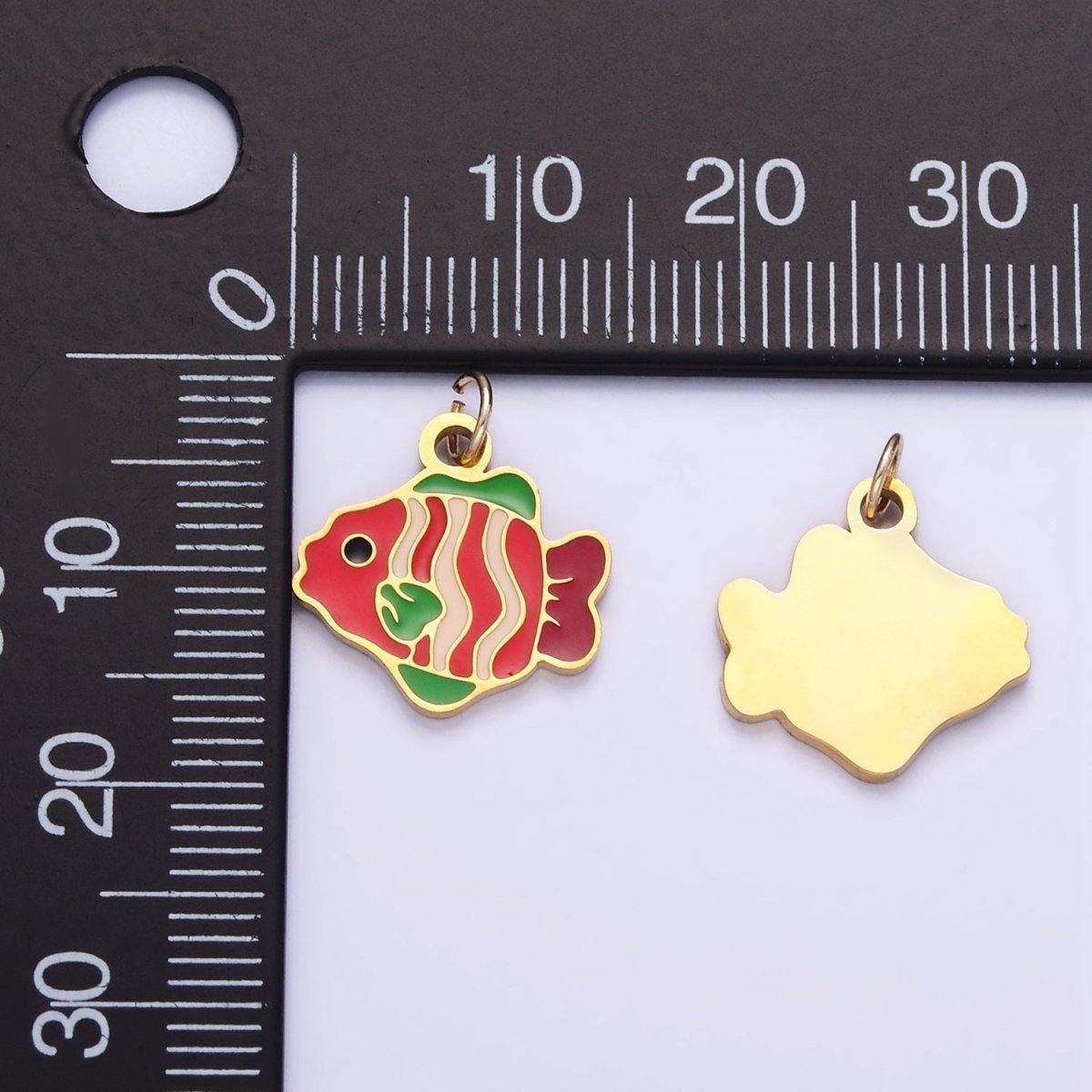 Stainless Steel Red Fish Charm Enamel Animal Jewelry Pendant | P1010