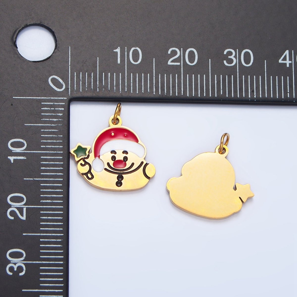 Stainless Steel Santa Claus Enamel Christmas Holiday Charm | P1504
