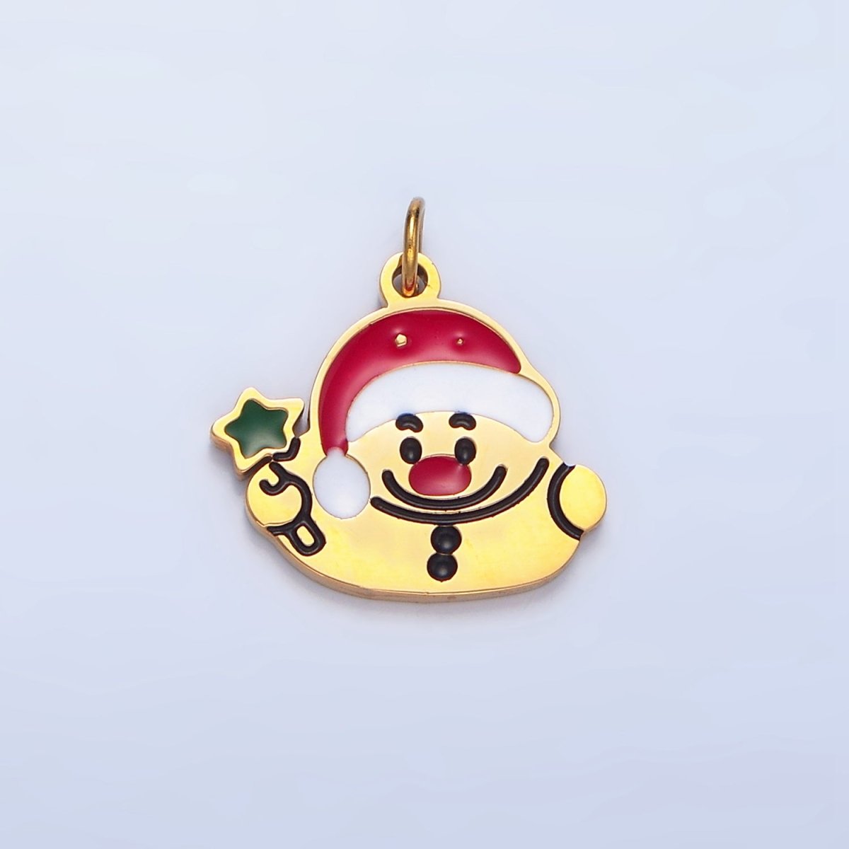 Stainless Steel Santa Claus Enamel Christmas Holiday Charm | P1504