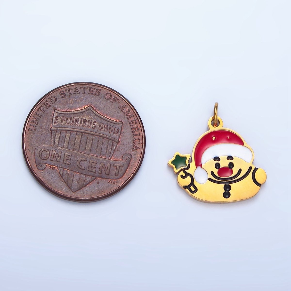 Stainless Steel Santa Claus Enamel Christmas Holiday Charm | P1504