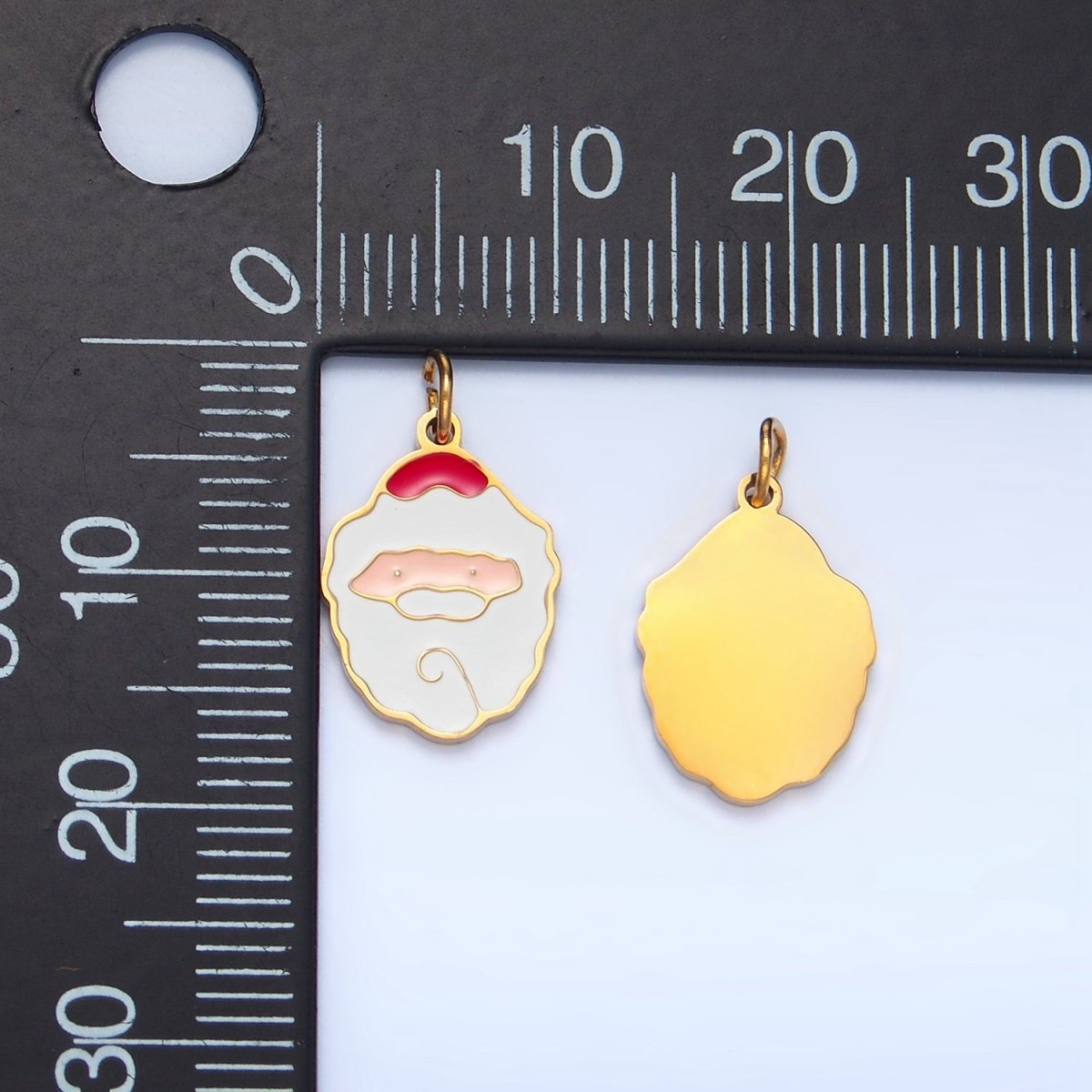 Stainless Steel Santa Claus Enamel Christmas Holiday Charm | P1518