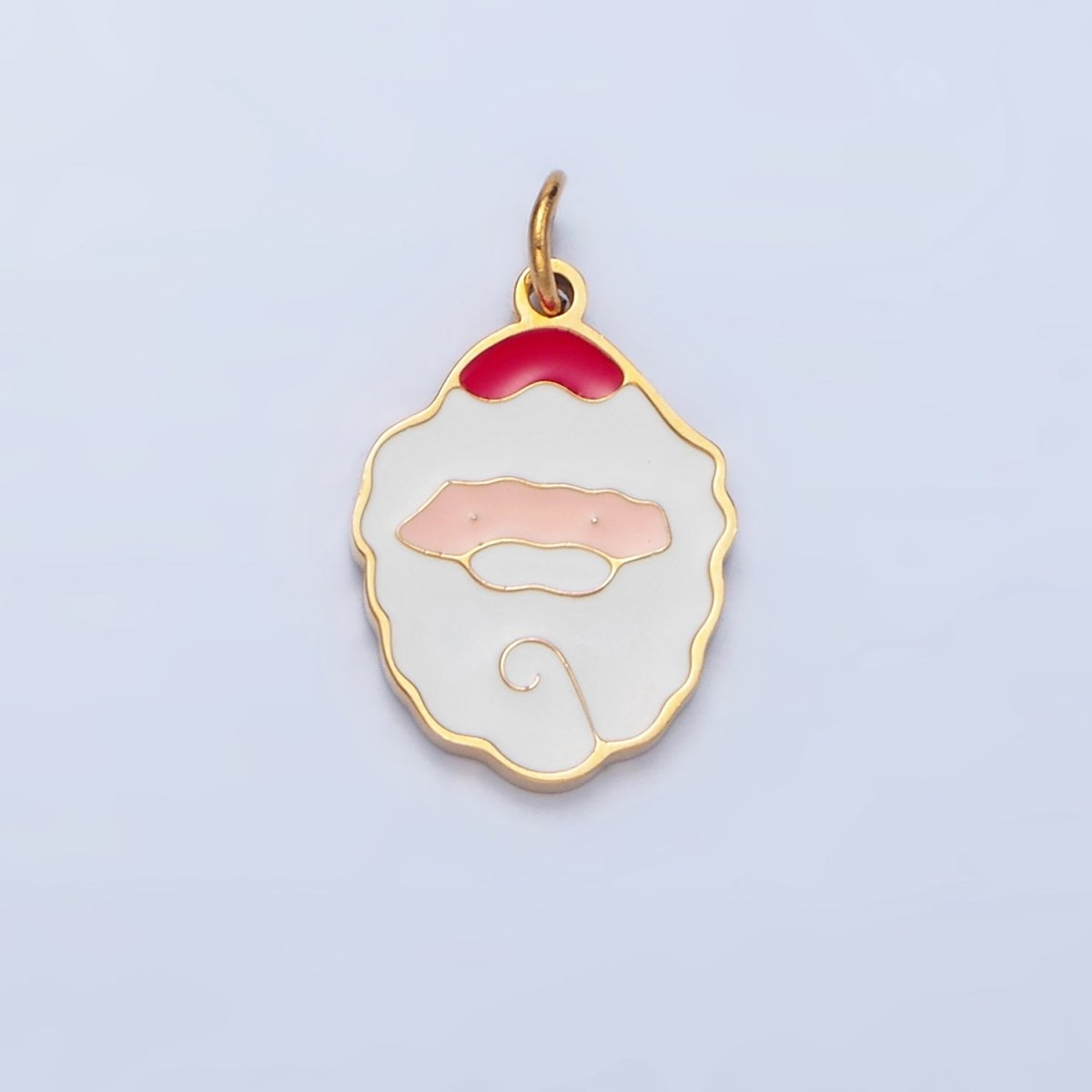 Stainless Steel Santa Claus Enamel Christmas Holiday Charm | P1518