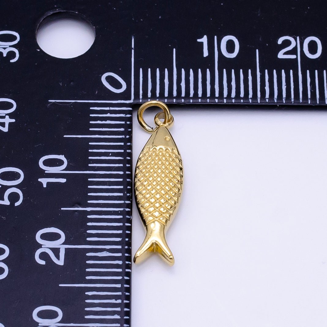 Stainless Steel Scaled Fish Animal Minimalist Charm | P1424