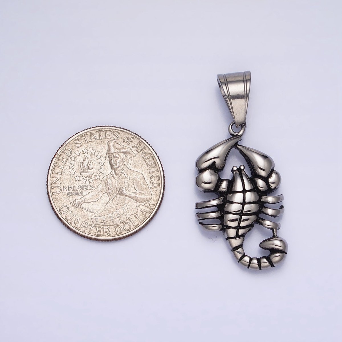 Stainless Steel Scorpion Desert Animal Silver Pendant | P1157