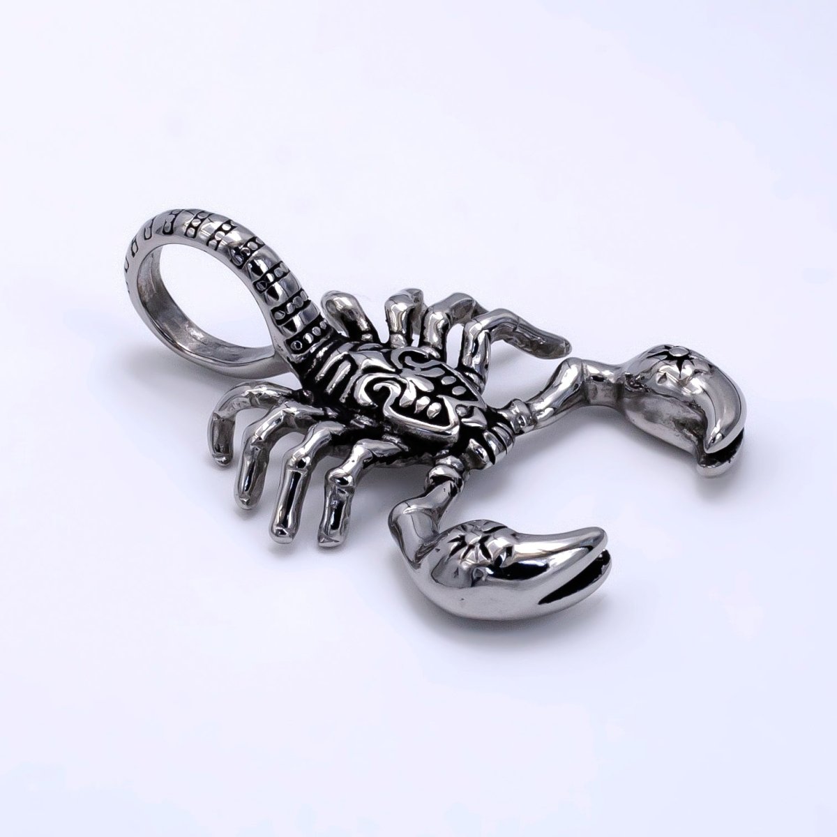 Stainless Steel Scorpion Insect Pendant in Gold & Oxidized Silver | P1076