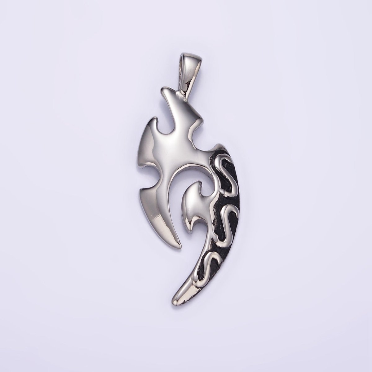 Stainless Steel Tribal Tattoo Charms Men Pendant in Silver | P1431