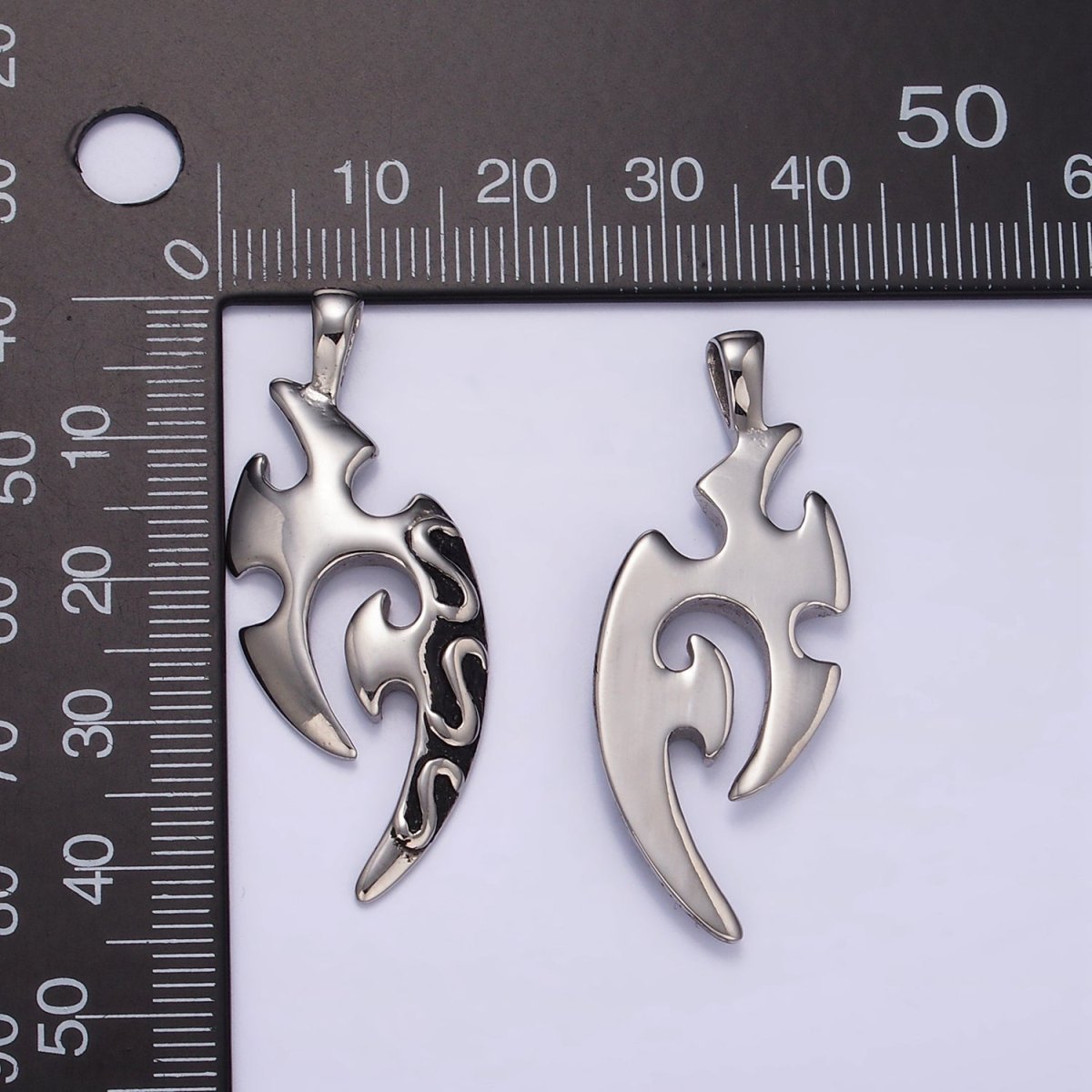 Stainless Steel Tribal Tattoo Charms Men Pendant in Silver | P1431