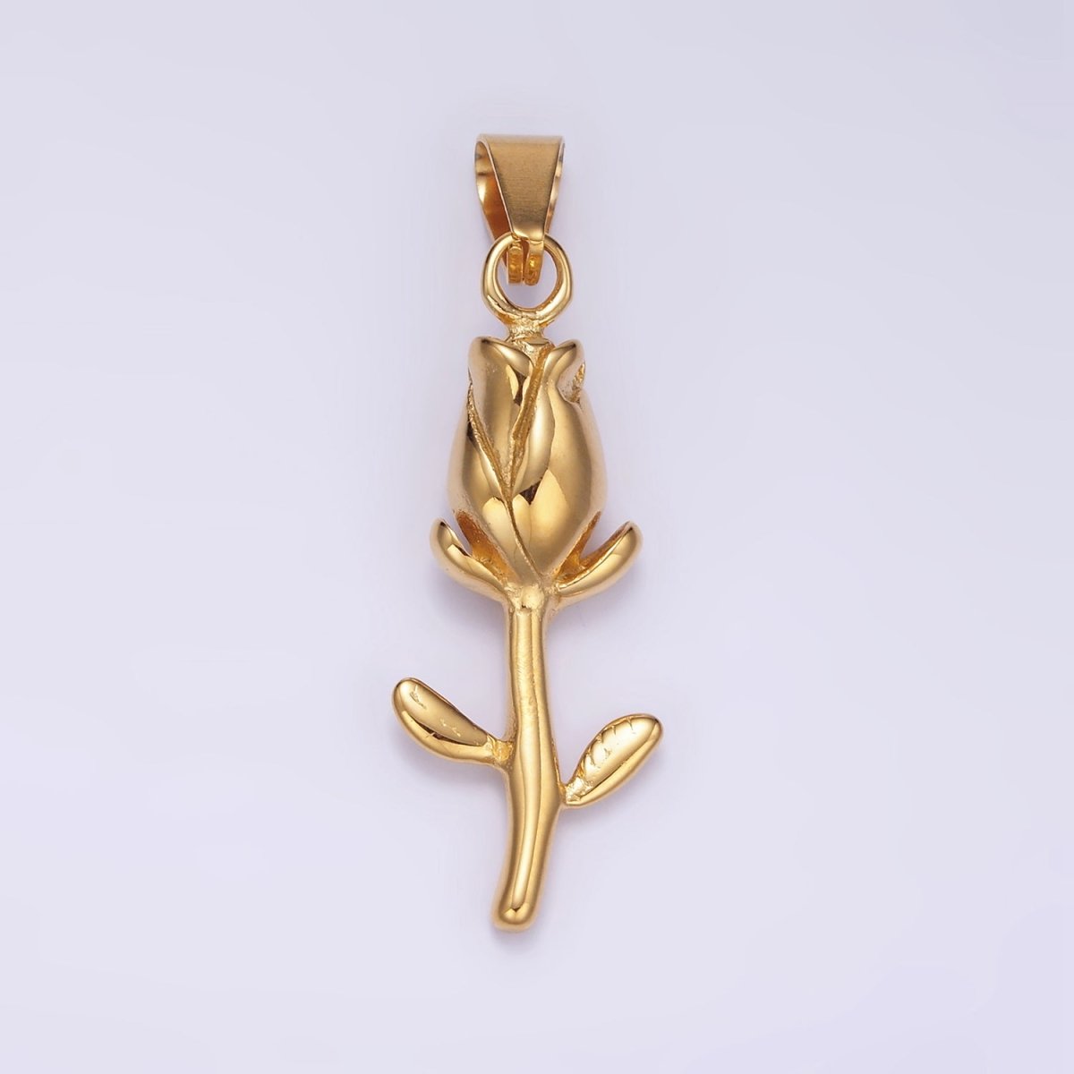 Stainless Steel Tulip Charms Flower Pendant in Gold | P1427