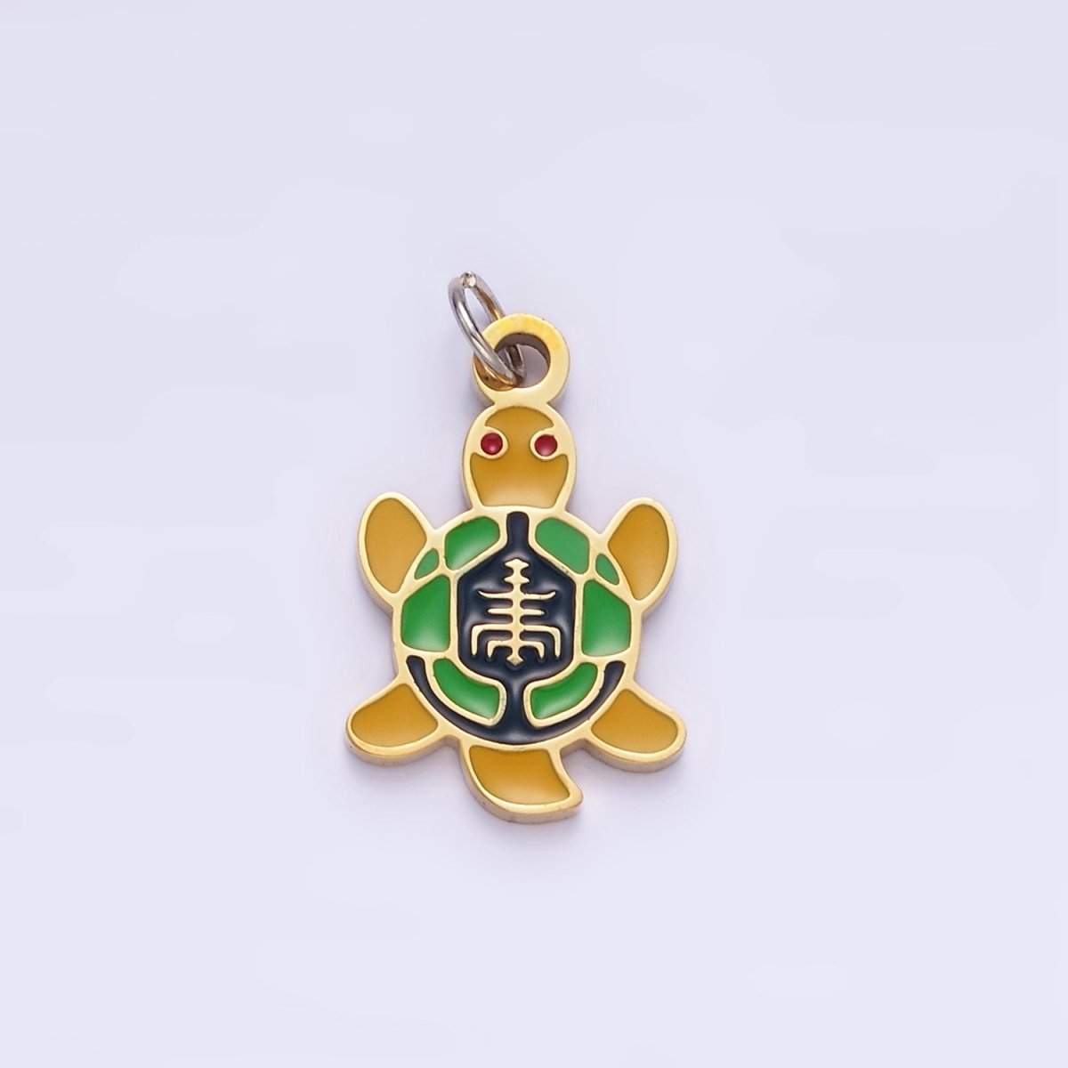 Stainless Steel Turtle Charm Enamel Under the Sea Animal Pendant | P994