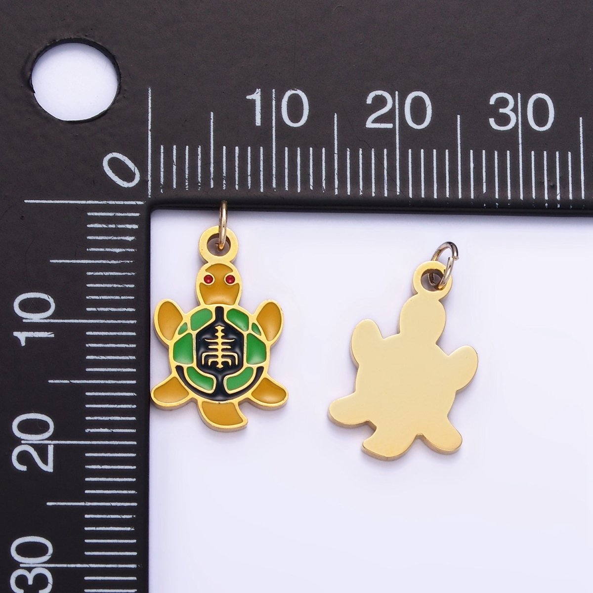 Stainless Steel Turtle Charm Enamel Under the Sea Animal Pendant | P994