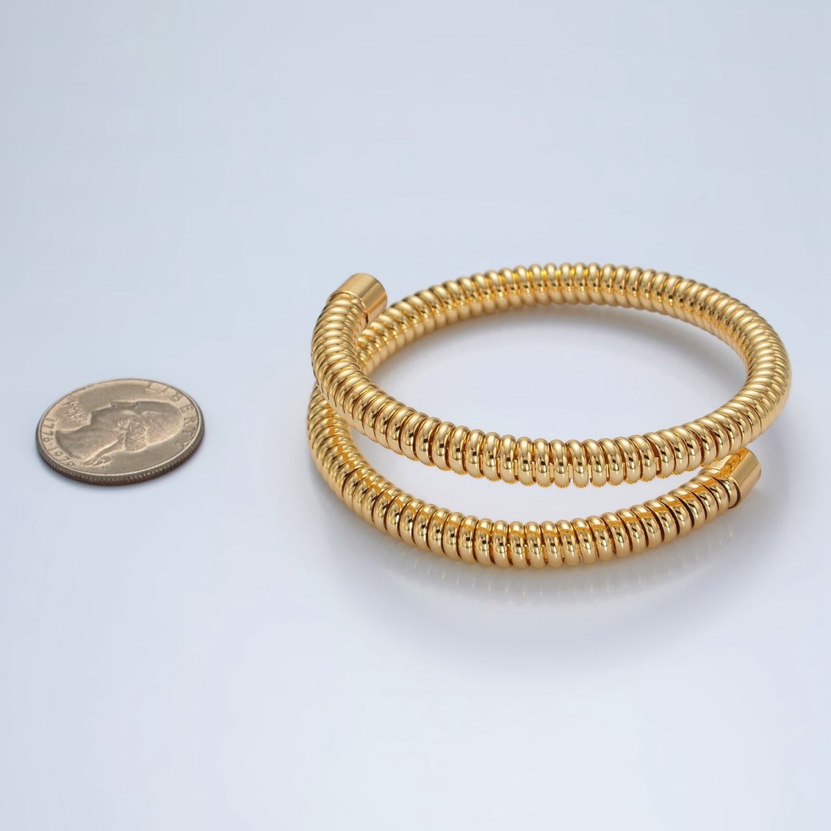 Stainless Steel Twisted Rope Flexi Coil Spring Band Bangle Bracelet | WA-2557