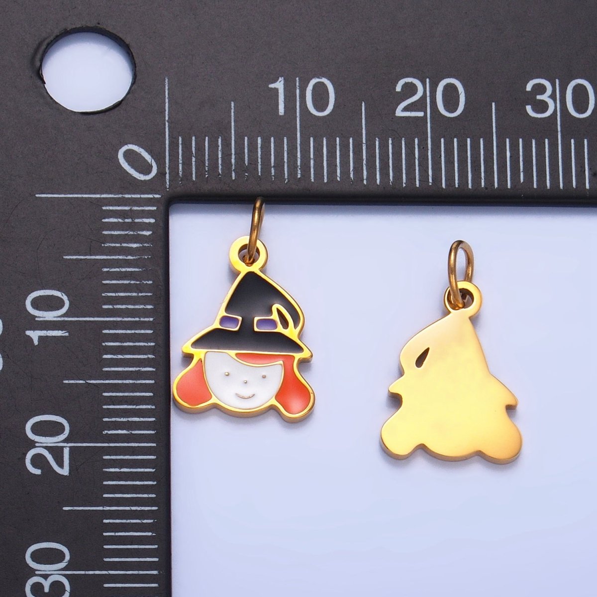 Stainless Steel Witch Girl Halloween Holiday Charm | P1532