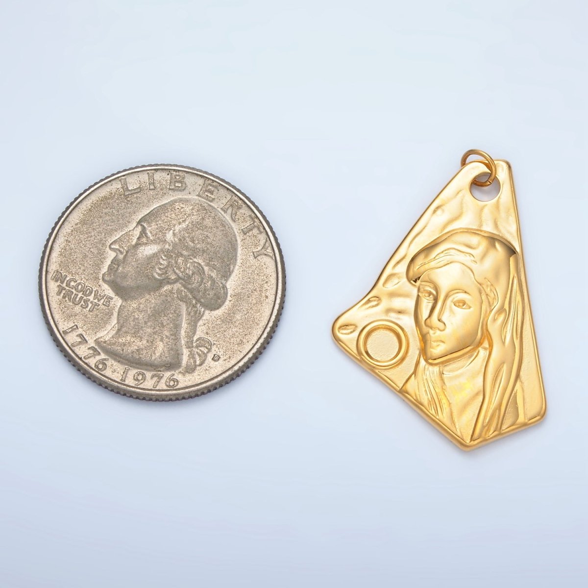 Stainless Steel Women Portrait Figure Abstract Geometric Charm | P698