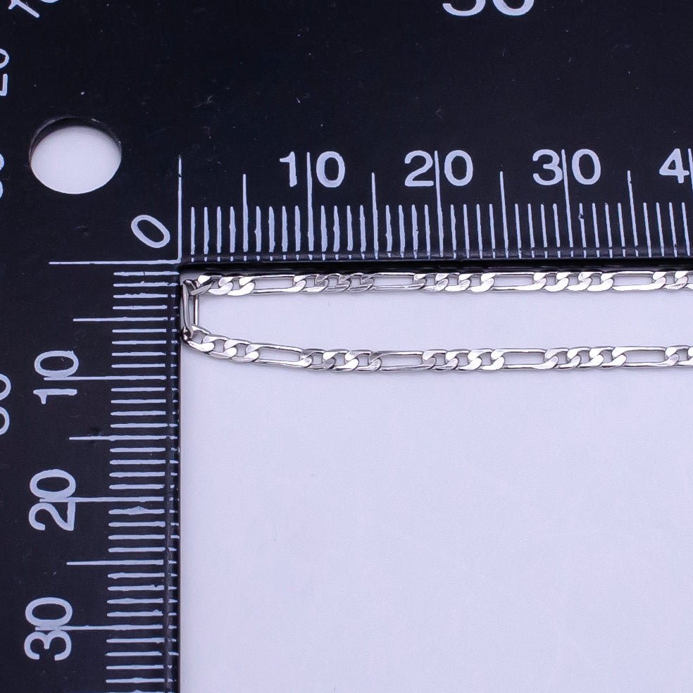 White Gold Filled 1.8mm Figaro Chain 22 Inch Necklace | WA-2501
