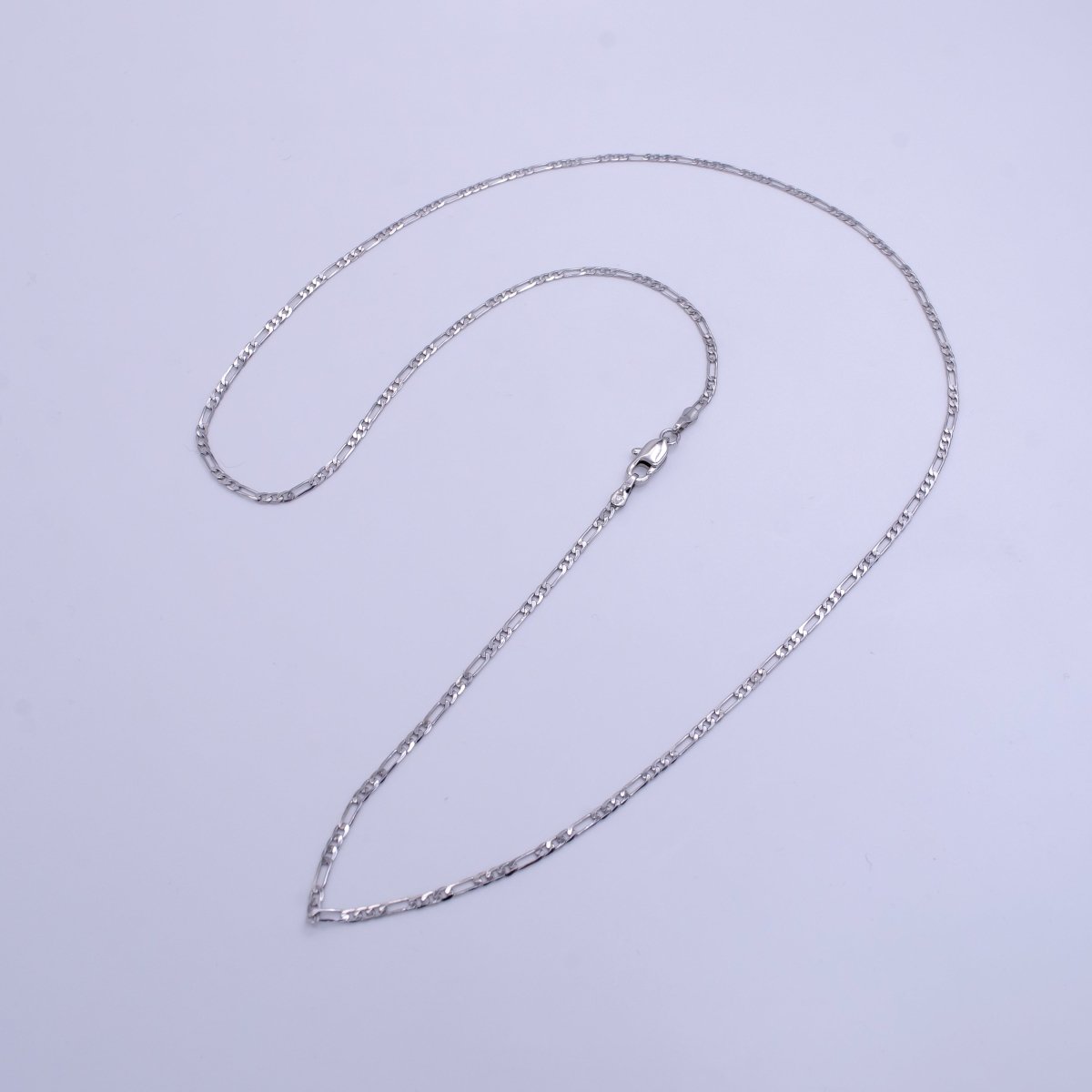 White Gold Filled 1.8mm Figaro Chain 22 Inch Necklace | WA-2501