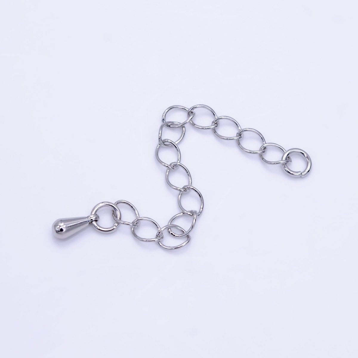 White Gold Filled 2 Inch Cable Chain Extender Findings Set | Z791
