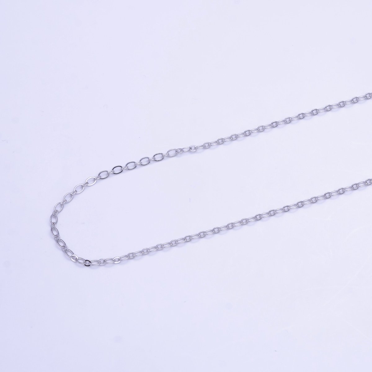 White Gold Filled 2.5mm Cable Chain 18 Inch Necklace | WA-2516