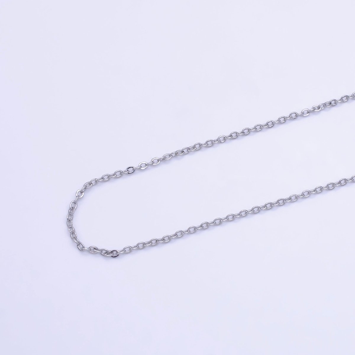 White Gold Filled Anchor Chain Dainty chain necklace, silver necklace chain, Finished chain necklace 18 inch with 1mm width for everyday wear | CN-450