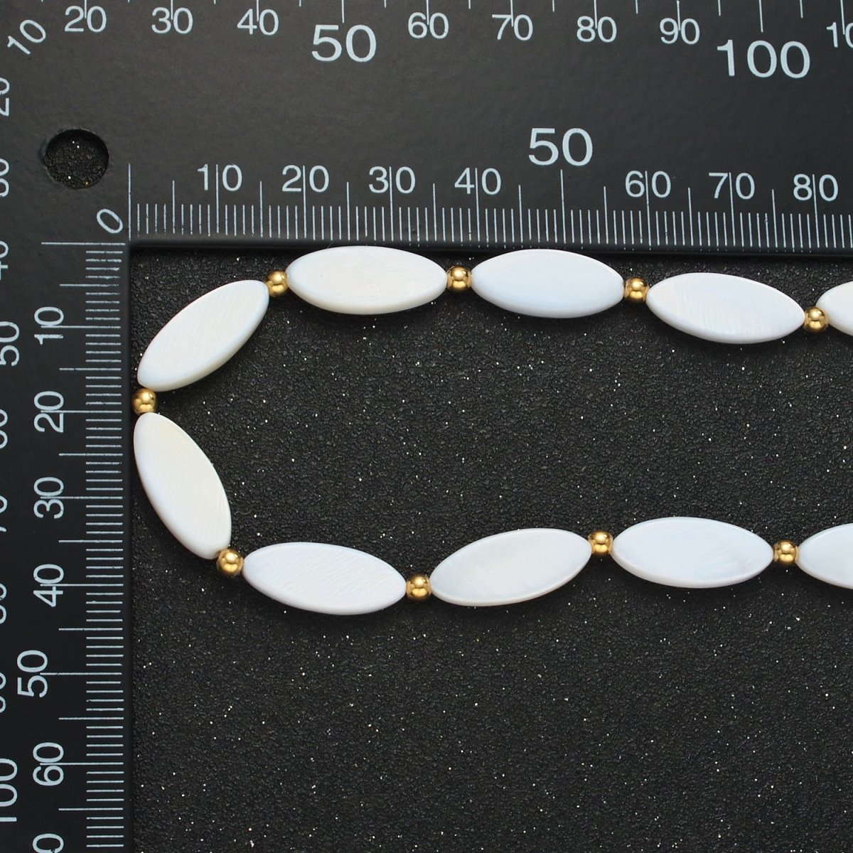 White Jade Beaded Chain Necklace 16.14 Inch with Extender | WA2582